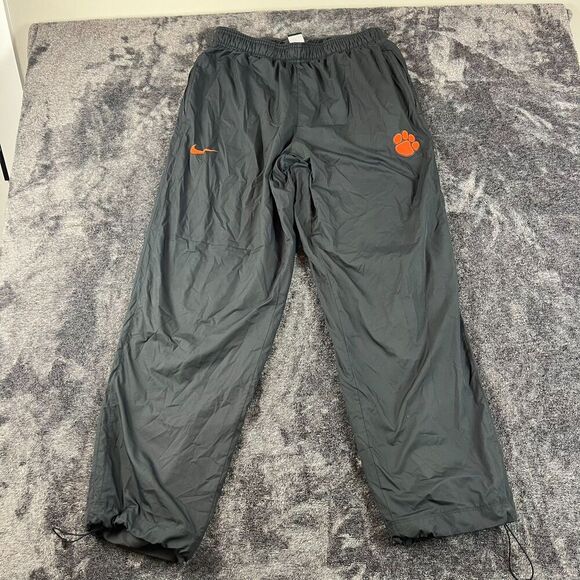 Nike Clemson University Tigers Windbreaker Sweatpants Gray Swoosh Lightweight L - Picture 1 of 12